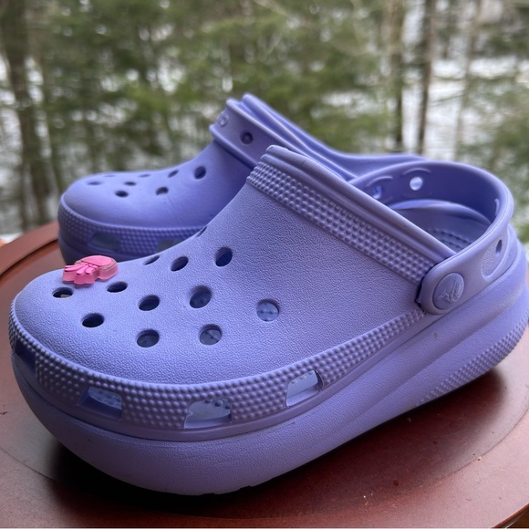 CROCS Other - Crocs Kids Platform Clogs Lavender Purple | Size J1 | Jellyfish Charm